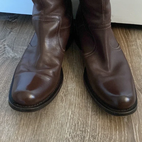 Cole Haan men’s mid-calf brown leather western style boots. Like new! Size 10